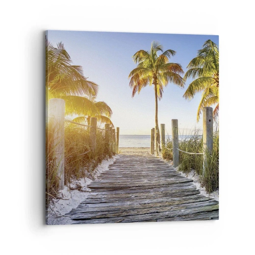 Schilderen op canvas - Rechtstreeks naar het paradijs - 70x70 cm