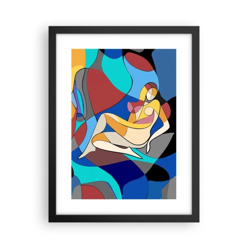 Poster in een zwarte lijst - Kubistisch naakt - 30x40 cm