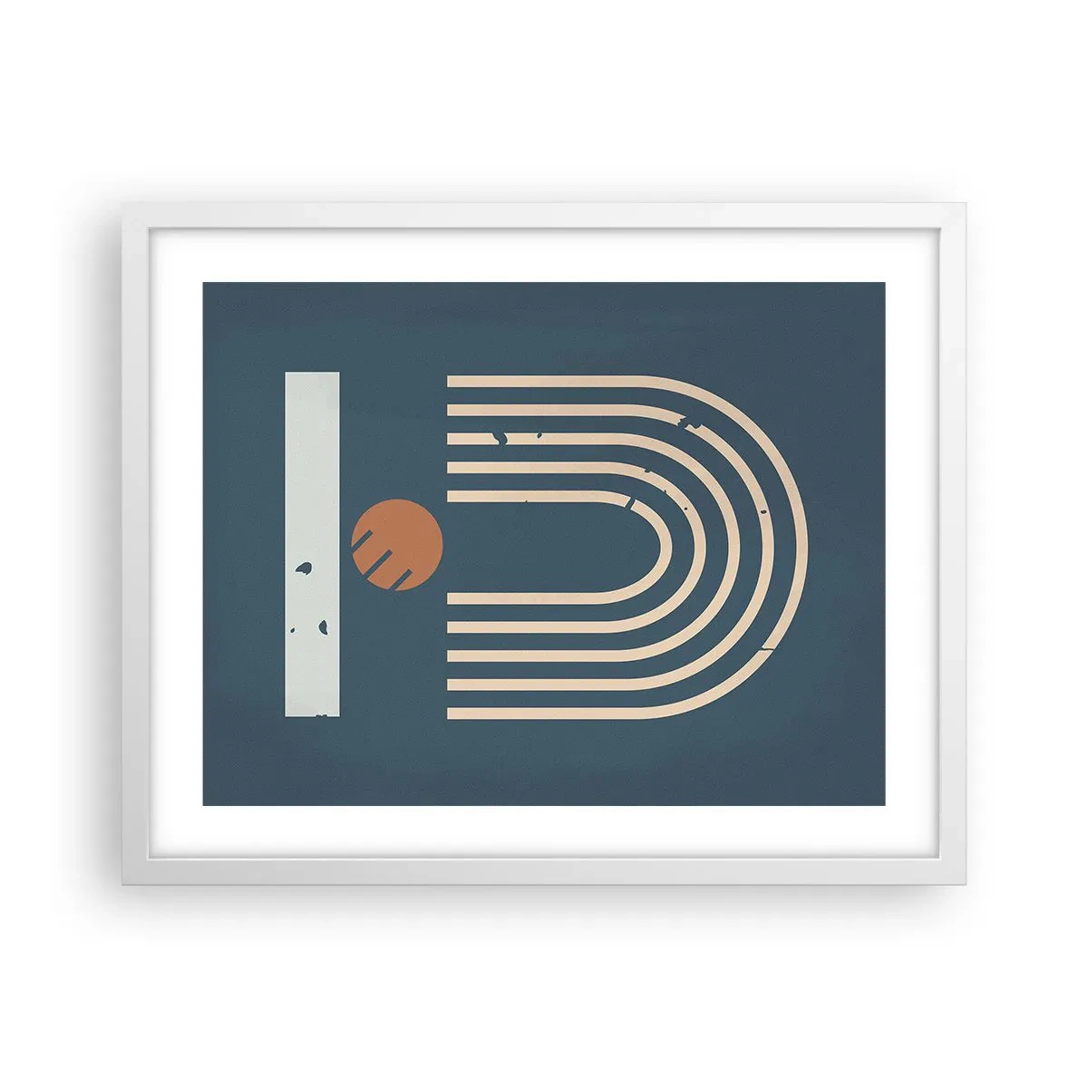 Poster in een witte lijst - Geometrie op de granaatappel - 50x40 cm