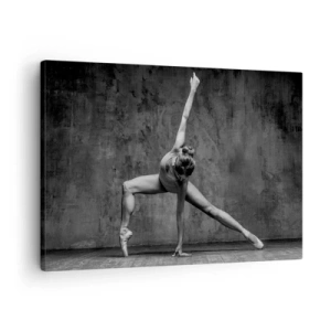 Schilderen op canvas - Een danser in een artistieke pose tegen een ruwe muur - 70x50cm - Het ideaal van balans - Moderne wanddecoratie voor woonkamer en slaapkamer ARTTOR
