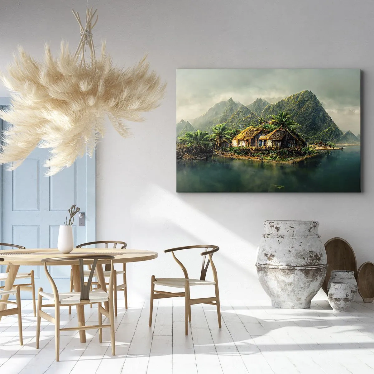 Schilderen op canvas - Tropisch paradijs - 120x80 cm