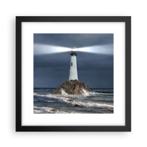 Poster in een zwarte lijst - Hier... hier... hier! - 30x30 cm