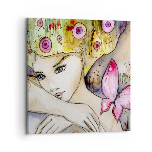 Schilderen op canvas - Vlinderprinses - 70x70 cm