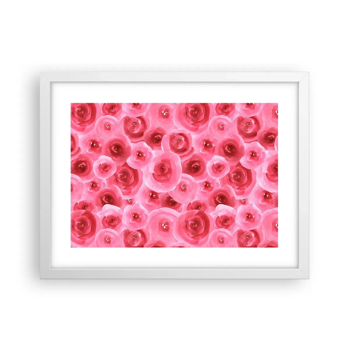 Poster in een witte lijst - Rozen onder en boven - 40x30 cm