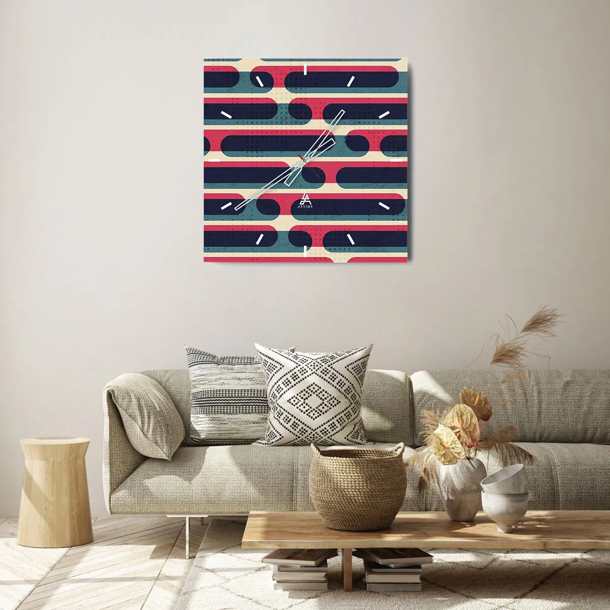 Wandklok - Klok - In de diepte en vooruit - 30x30 cm
