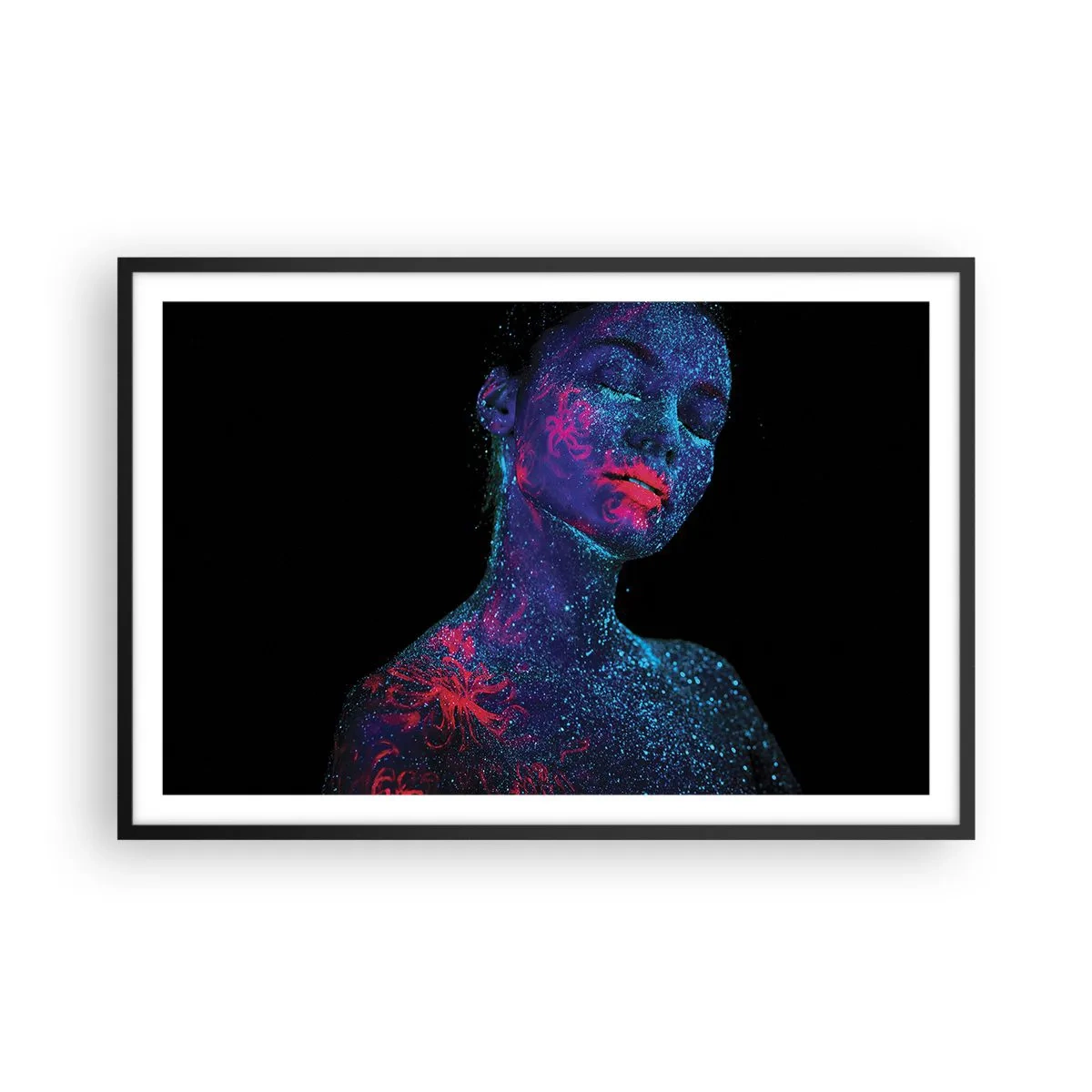 Poster in een zwarte lijst - in sterrenstof - 91x61 cm