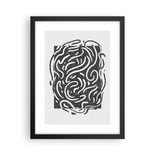 Poster in een zwarte lijst - Abstractie: vreugdedans - 30x40 cm