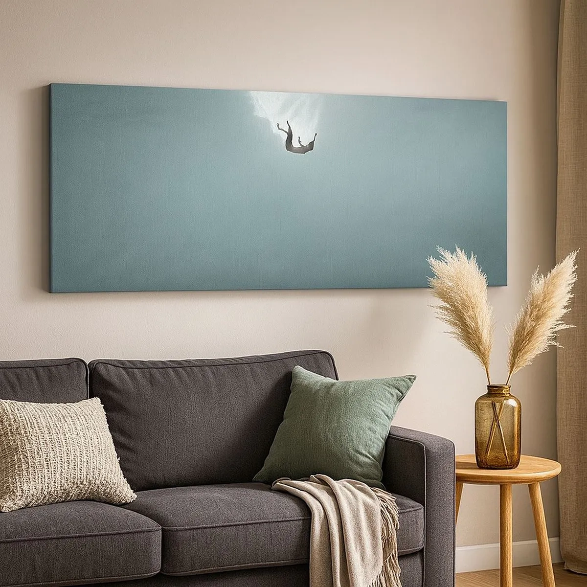 Schilderen op canvas - In de armen van de oceaan - 100x40 cm