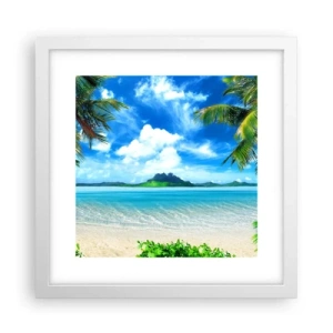 Poster in een witte lijst - Het azuur van de tropen - 30x30 cm