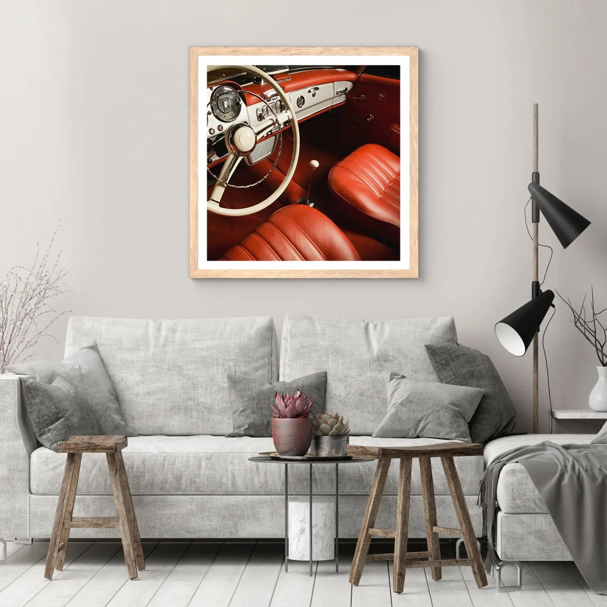 Een poster in een licht eiken lijst - Vintage luxe - 30x30 cm