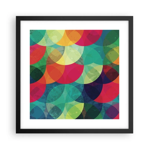 Poster in een zwarte lijst - Beklimming naar de regenboog - 40x40 cm