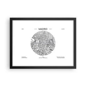 Poster in een zwarte lijst - Anatomie van Madrid - 40x30 cm