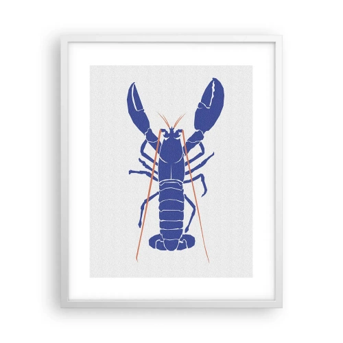 Poster in een witte lijst - Heerlijke kreeft in granaatappel - 40x50 cm