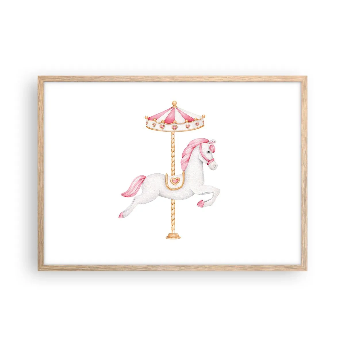 Een poster in een licht eiken lijst - Hij raakte de grond rennend - 70x50 cm