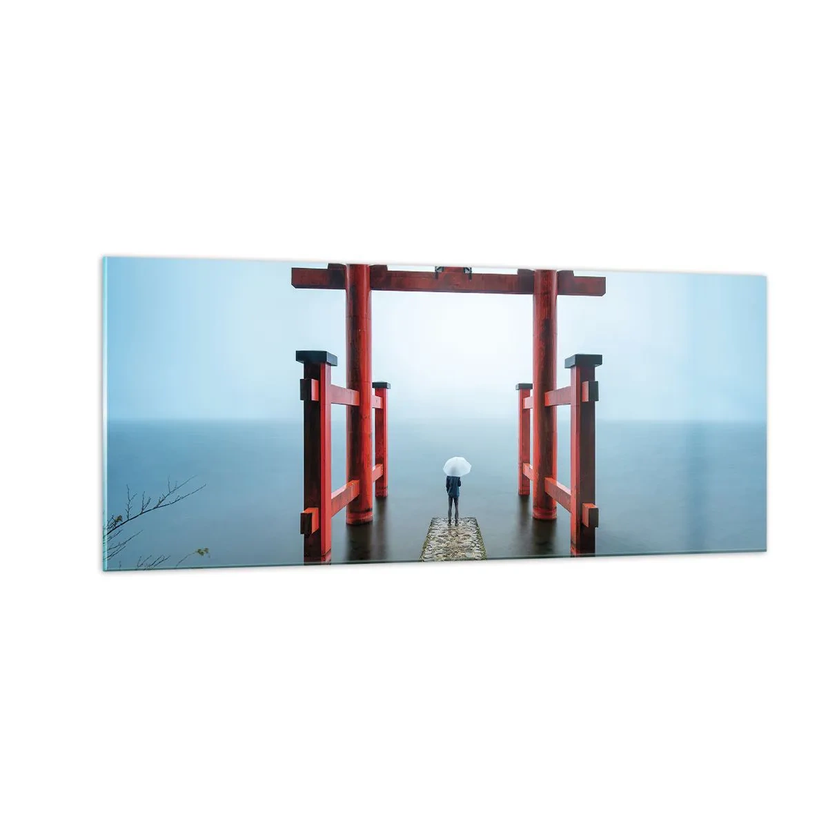 Schilderen op glas - Japanse mijmering - 100x40 cm