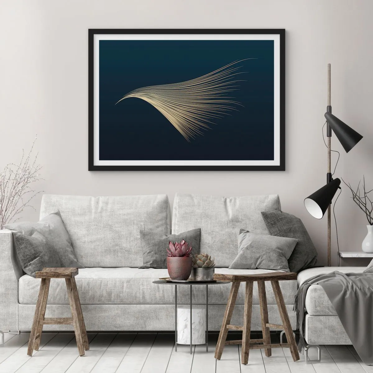 Poster in een zwarte lijst - Als het haar van een engel - 40x30 cm