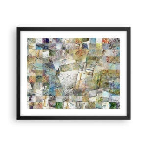 Poster in een zwarte lijst - Geometrische schuifeling - 50x40 cm