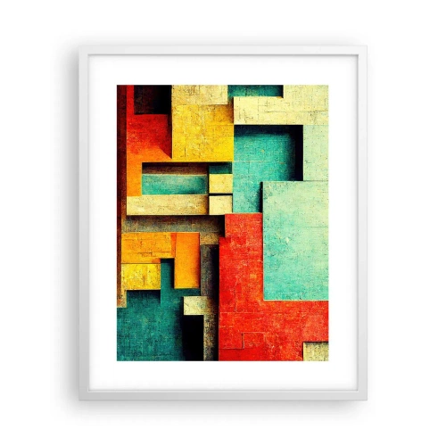 Poster in een witte lijst - Festival van rechte hoeken - 40x50 cm