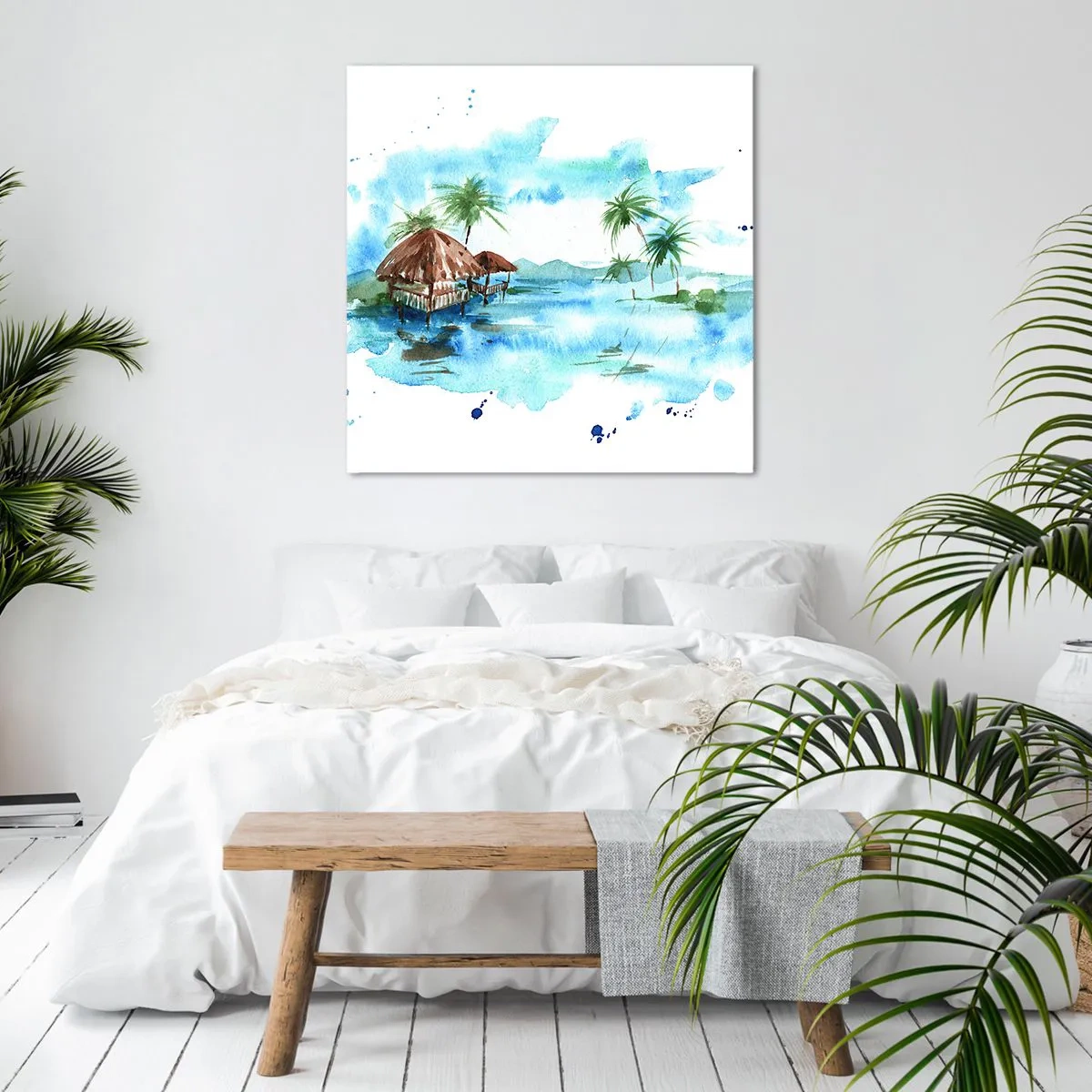 Schilderen op canvas - Ergens in de Stille Oceaan - 50x50 cm