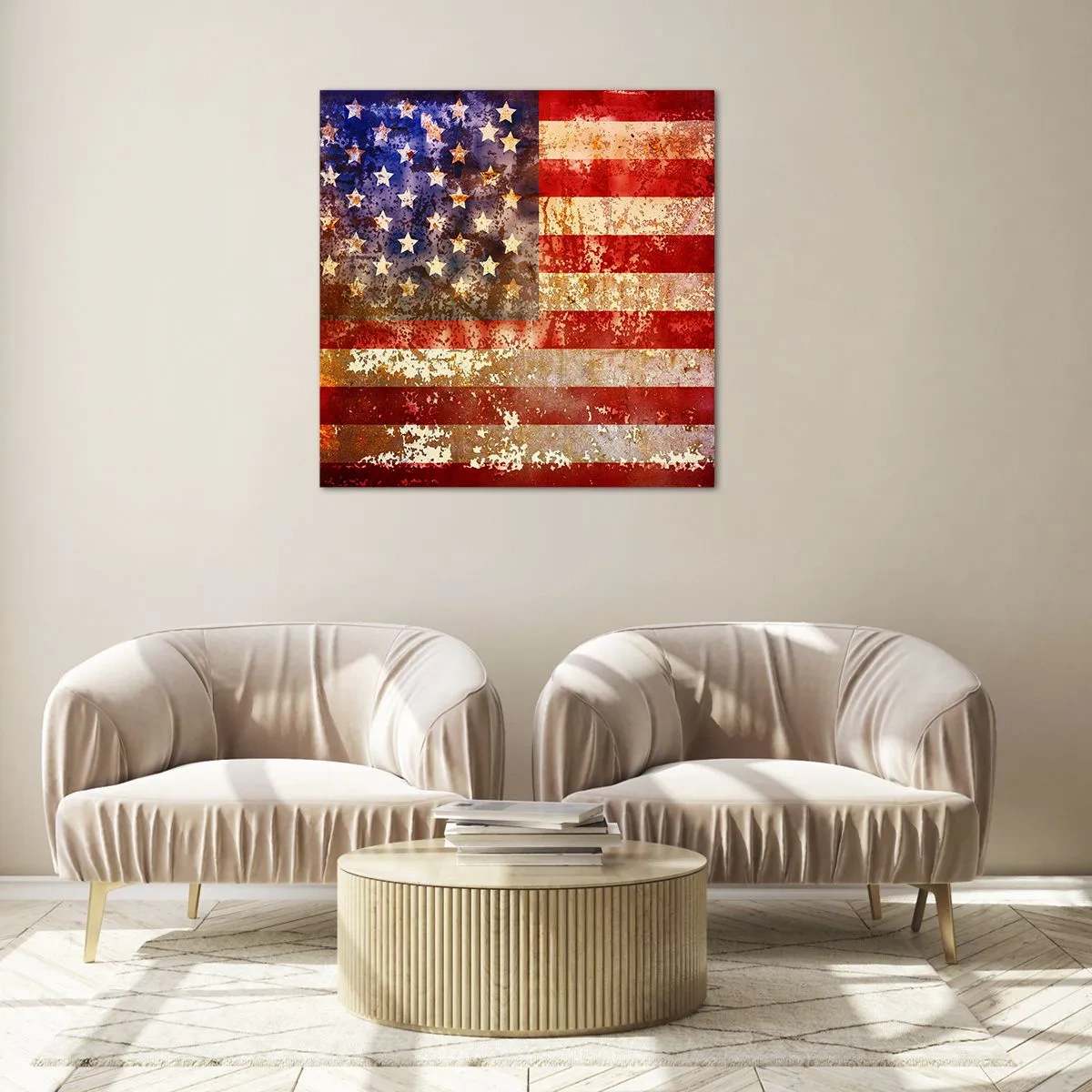Schilderen op glas - Glorie vervaagt niet - 70x70 cm