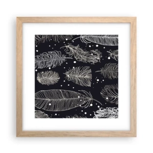 Een poster in een licht eiken lijst - Gevederde kant - 30x30 cm