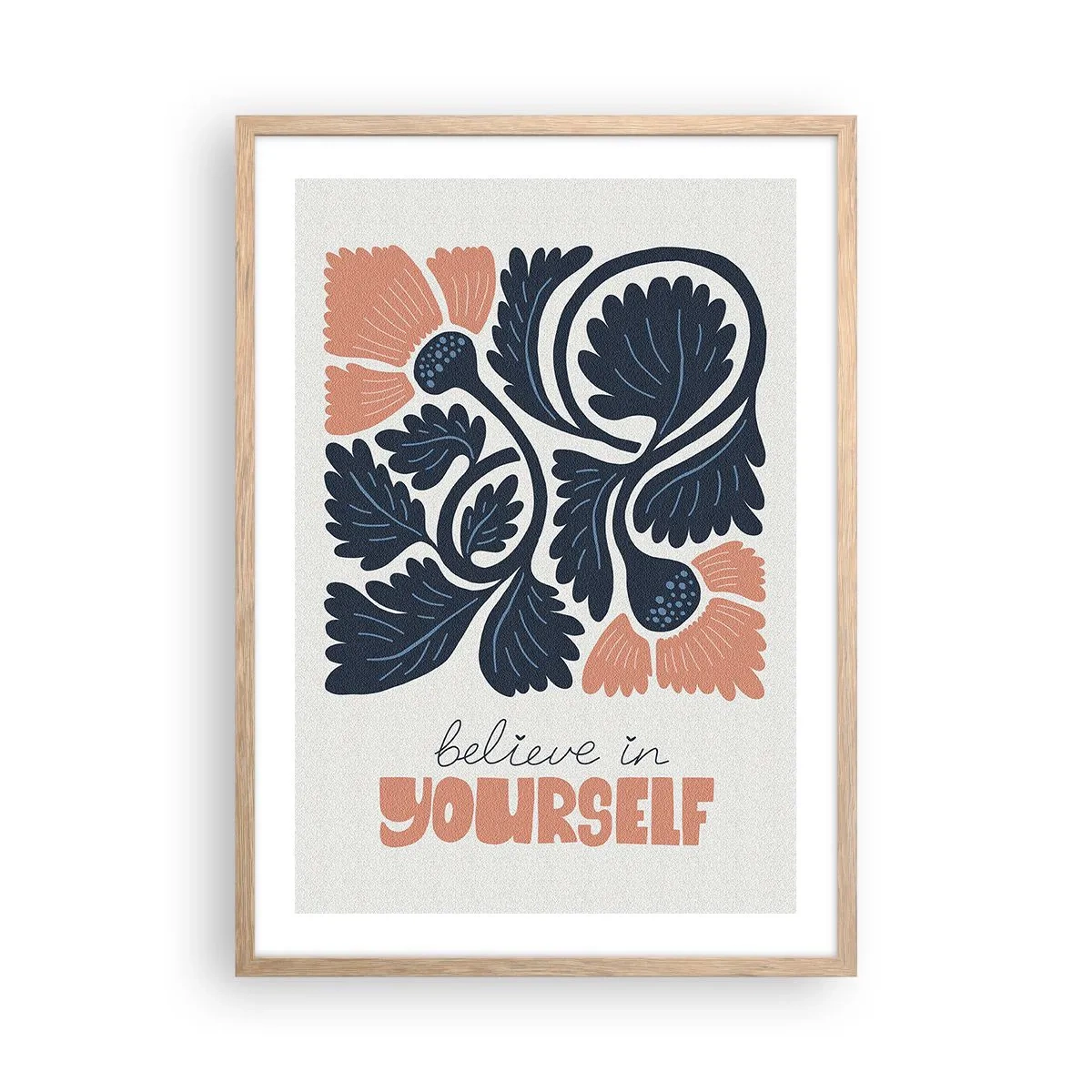 Een poster in een licht eiken lijst - En jij bloeit ook - 50x70 cm