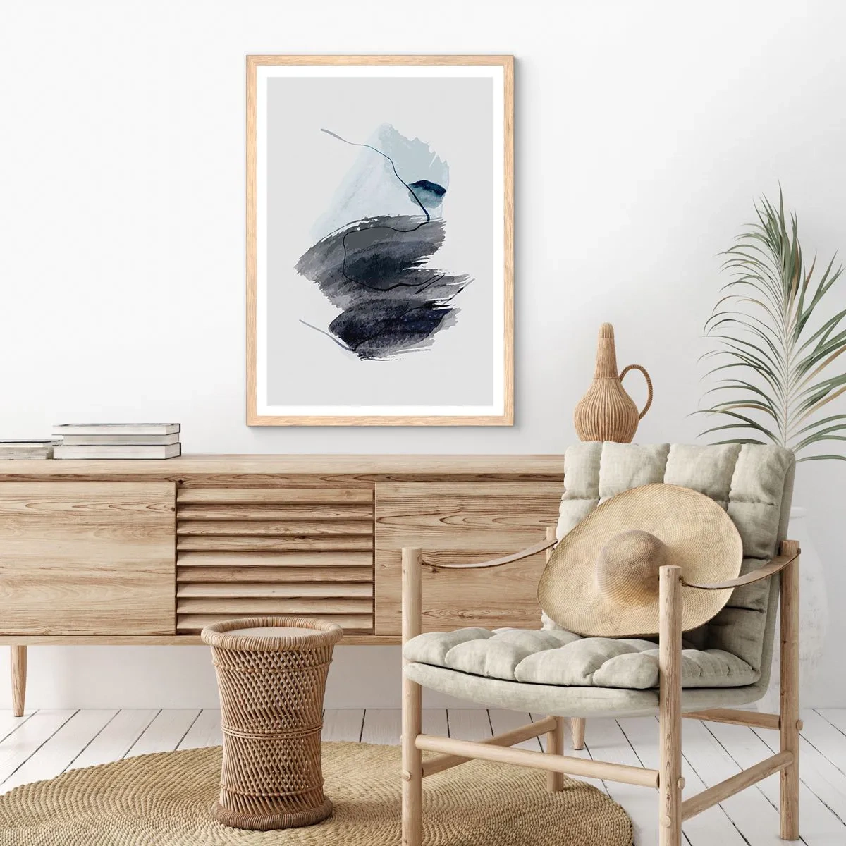 Een poster in een licht eiken lijst - Intensiteit en beweging - 50x70 cm