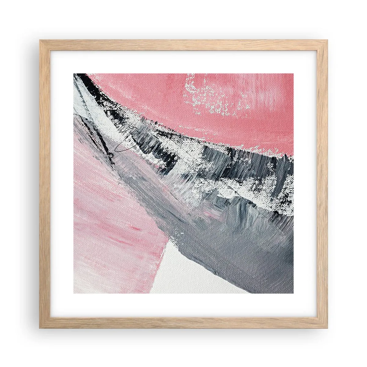 Een poster in een licht eiken lijst - Bijpassende compositie - 40x40 cm