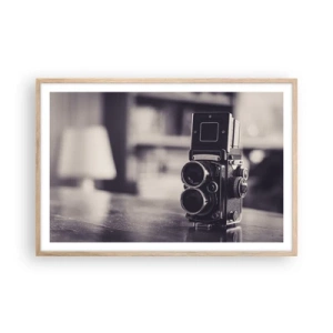 Een poster in een licht eiken lijst - De magie van oude fotografie - 91x61 cm