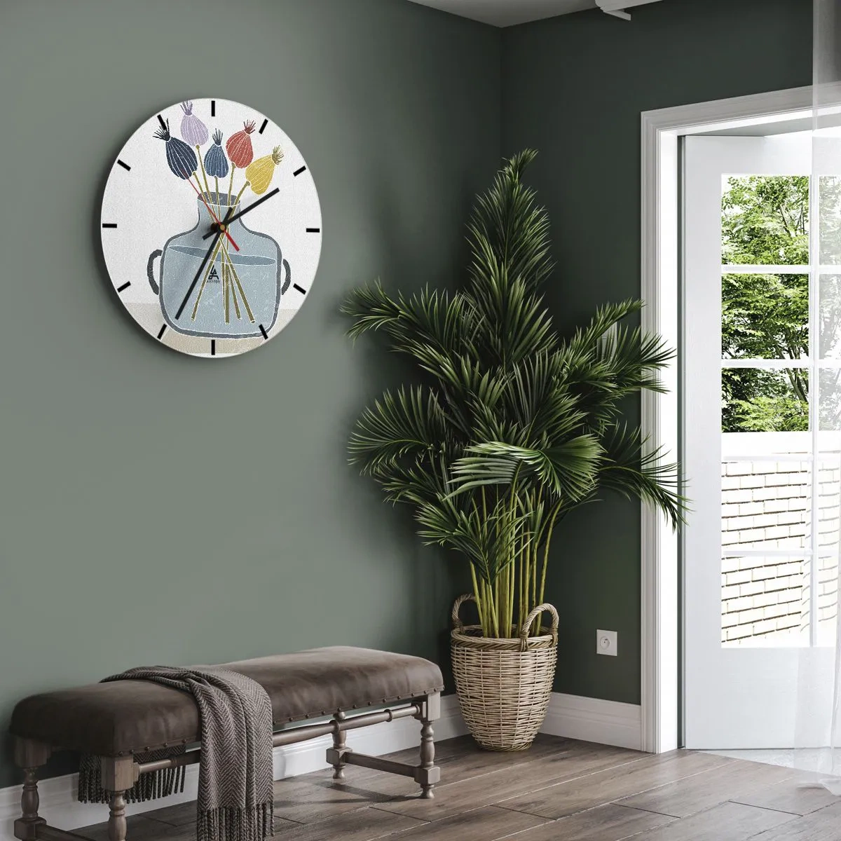 Wandklok - Klok - Alsof hij met maanzaad heeft gezaaid - 40x40 cm
