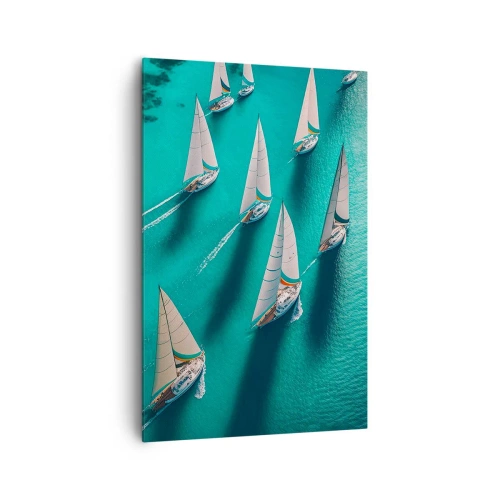 Schilderen op canvas - In een wedstrijd met de wind - 80x120 cm