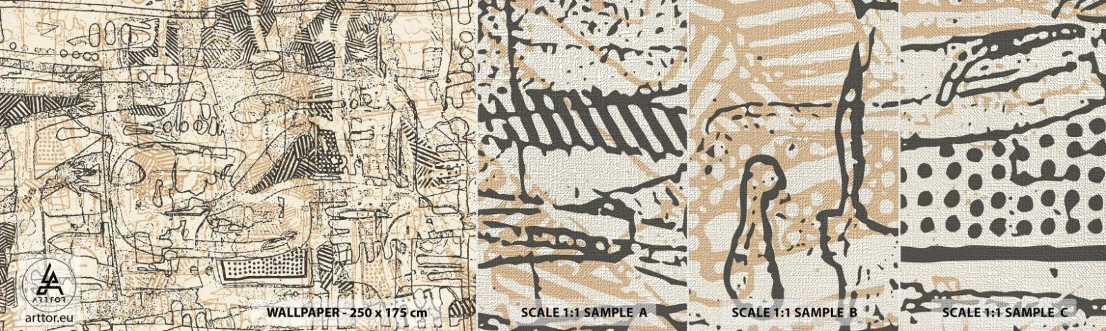 Fotobehang Monster Premium Canvas - Het wacht om te worden gedecodeerd - Grafisch, Deel, Abstractie - 100x30 cm