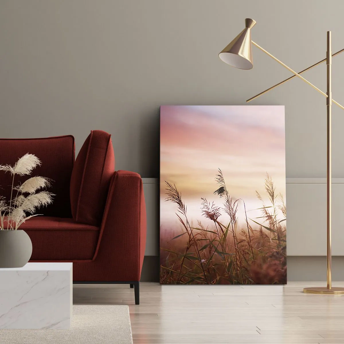 Schilderen op canvas - Vliegers, paardebloemen, wind - 65x120 cm