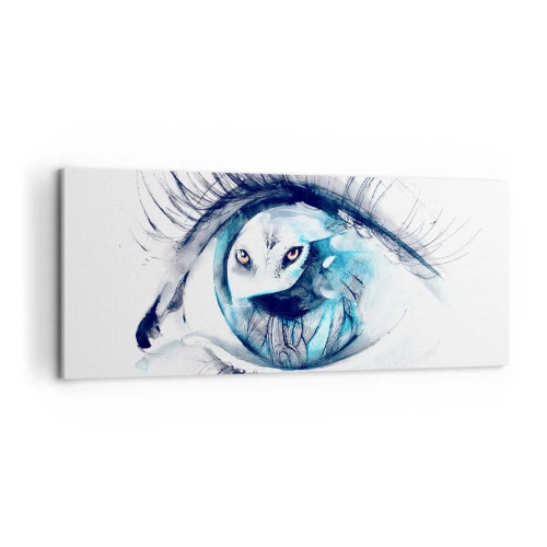 Schilderen op canvas - Oog in oog met wildheid - 100x40 cm