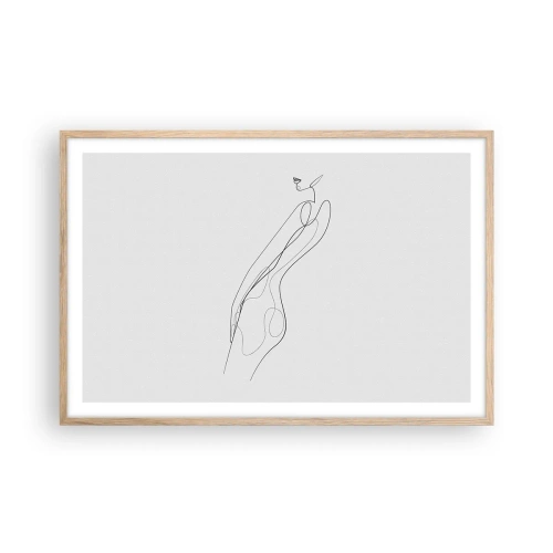 Een poster in een licht eiken lijst - Gewoon een belofte - 91x61 cm