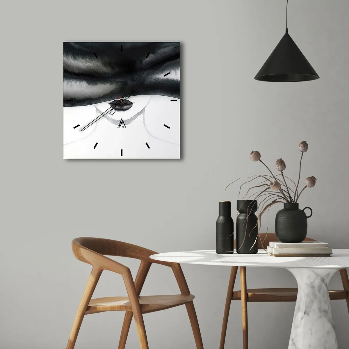 Wandklok - Klok - Een sensueel mysterie - 30x30 cm