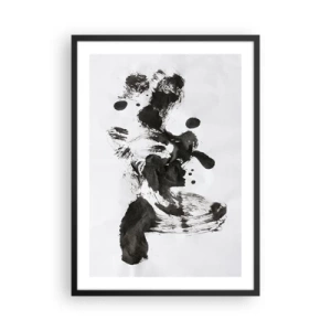 Poster in een zwarte lijst - Zwart-wit abstractie in de stijl van het expressionisme - 50x70cm - Is er een methode voor de waanzin? - Moderne wanddecoratie voor woonkamer en slaapkamer ARTTOR