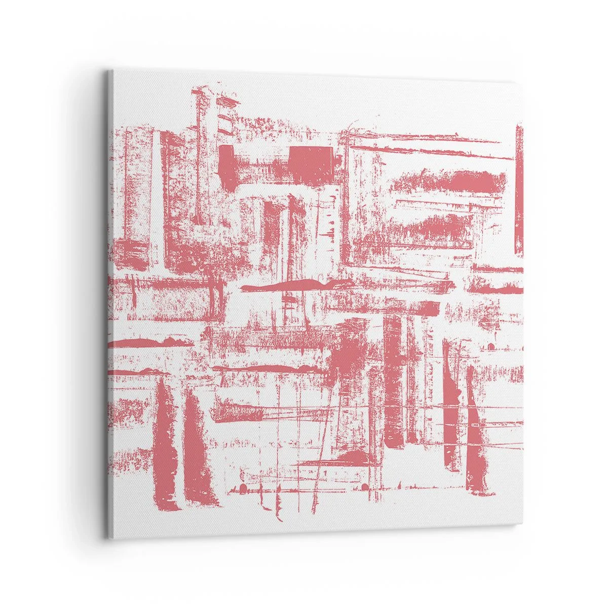 Schilderen op canvas - De rode stad - 60x60 cm