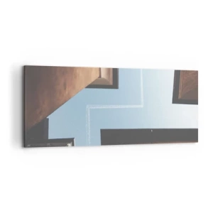 Schilderen op canvas - Boven het doolhof van de stad - 120x50 cm