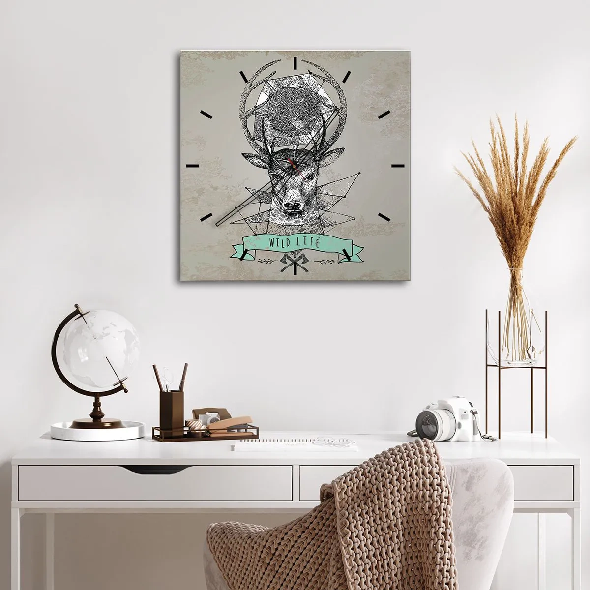 Wandklok - Klok - Sint Hubertus visie - 40x40 cm