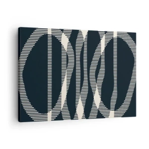 Schilderen op canvas - Geometrische lijnen in lichte tinten op een donkere achtergrond - 70x50cm - Een poging om de duisternis te doorbreken - Moderne wanddecoratie voor woonkamer en slaapkamer ARTTOR