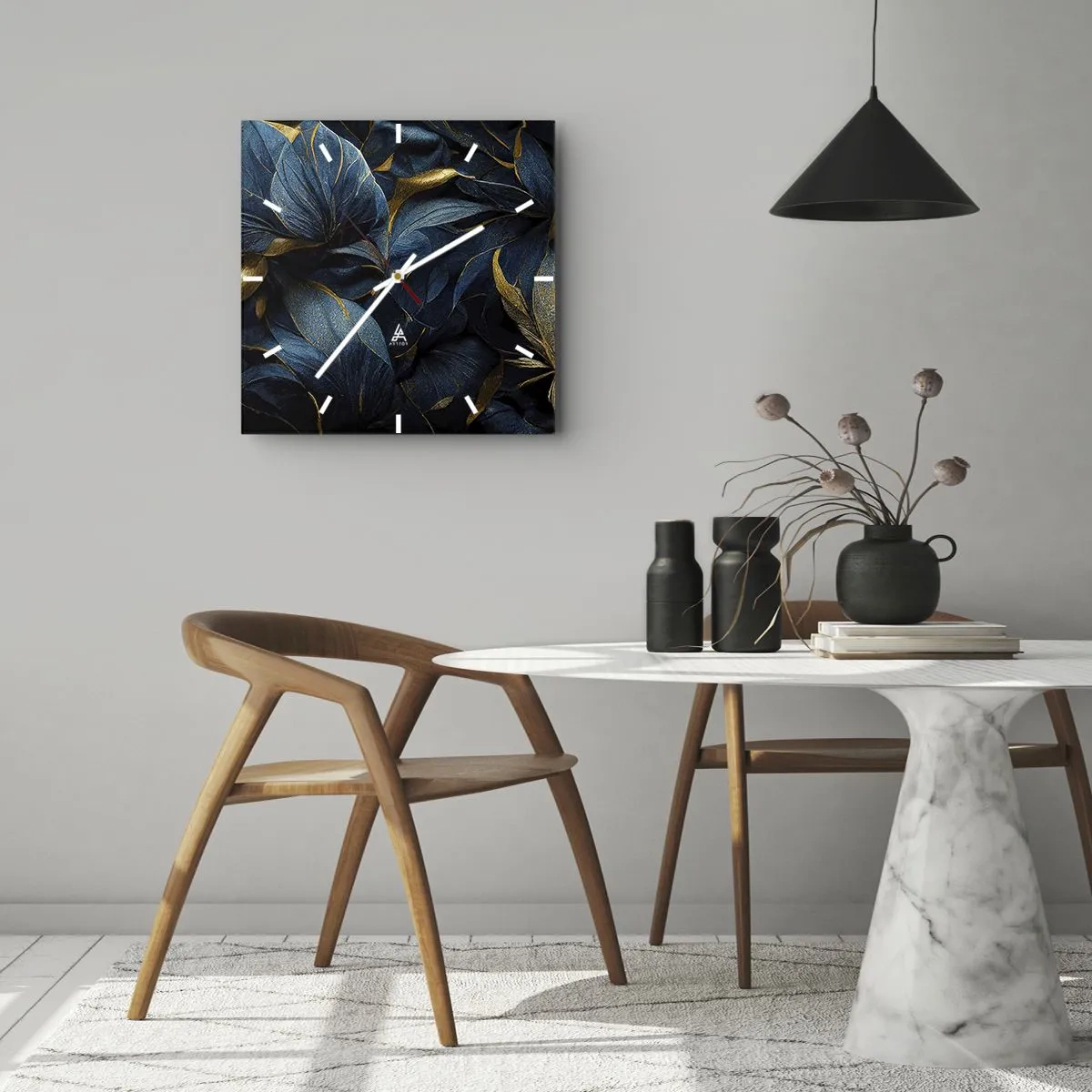 Wandklok - Klok - Met goud gevoerd - 40x40 cm