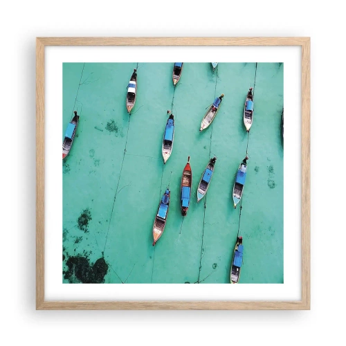 Een poster in een licht eiken lijst - In blijde verwachting - 50x50 cm