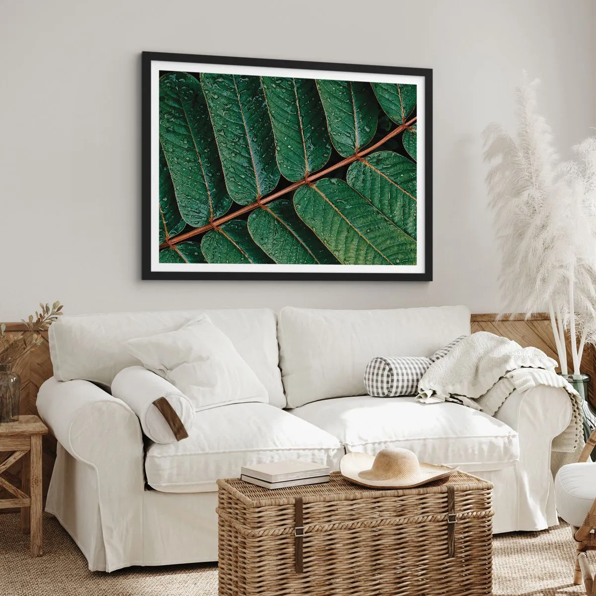 Poster in een zwarte lijst - In een groen ritme - 40x30 cm