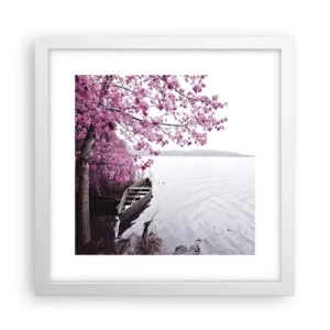 Poster in een witte lijst - In roze stilte - 30x30 cm