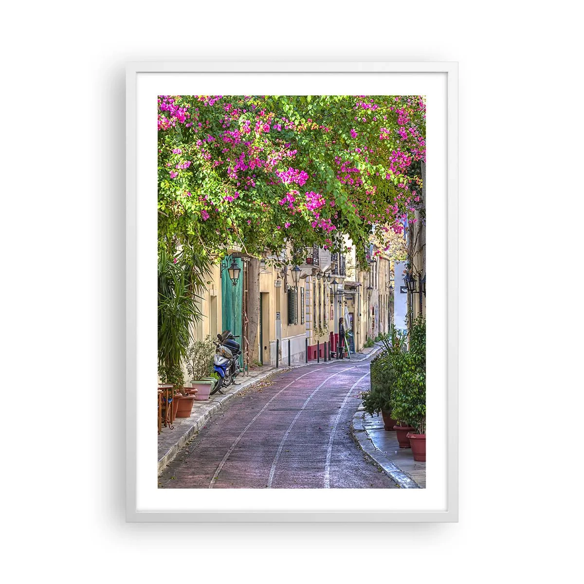 Poster in een witte lijst - Bloeiende steeg - 50x70 cm