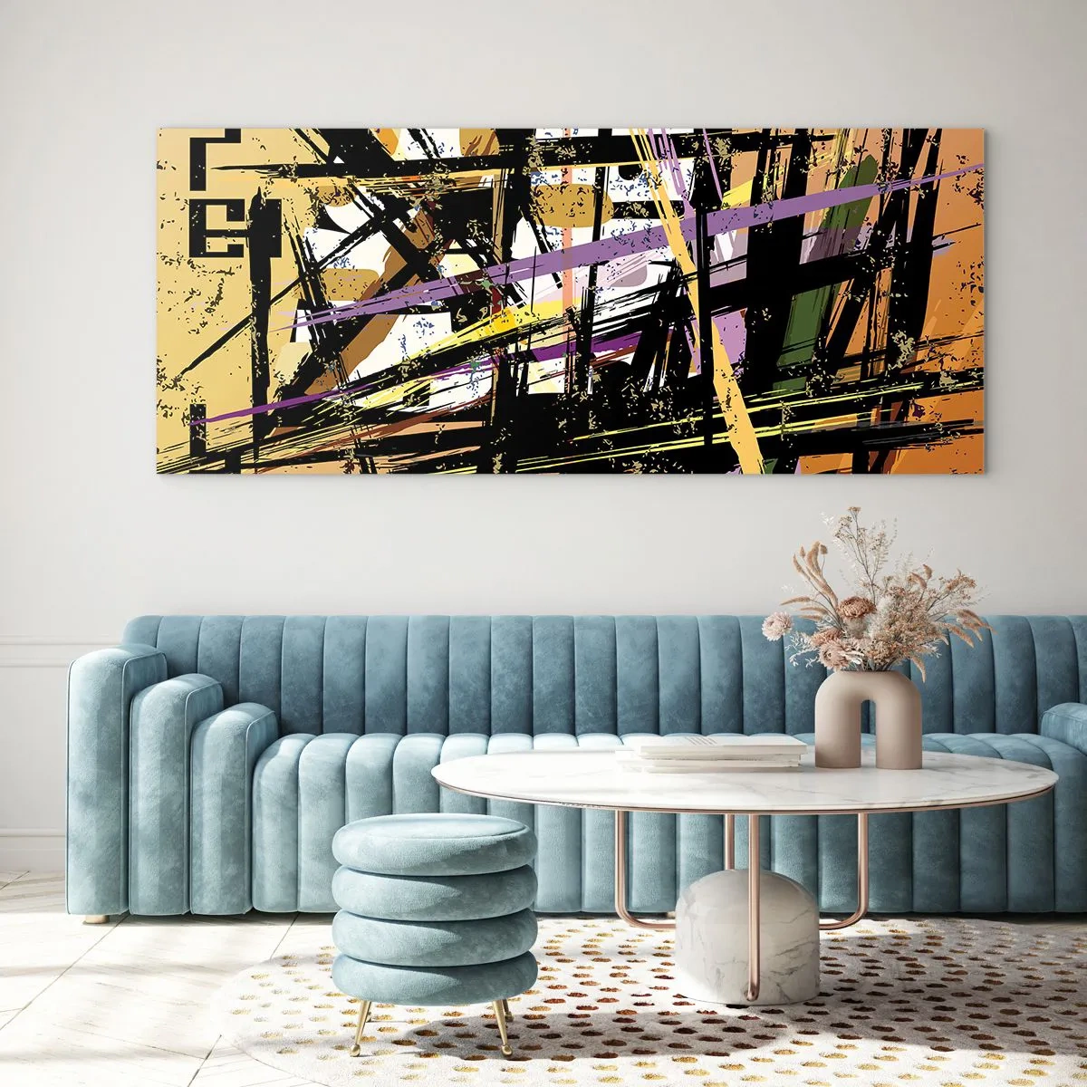 Schilderen op glas - Een scherp snijden - 90x30 cm