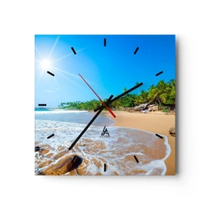 Wandklok - Klok - Een exotische plek voor jou - 40x40 cm