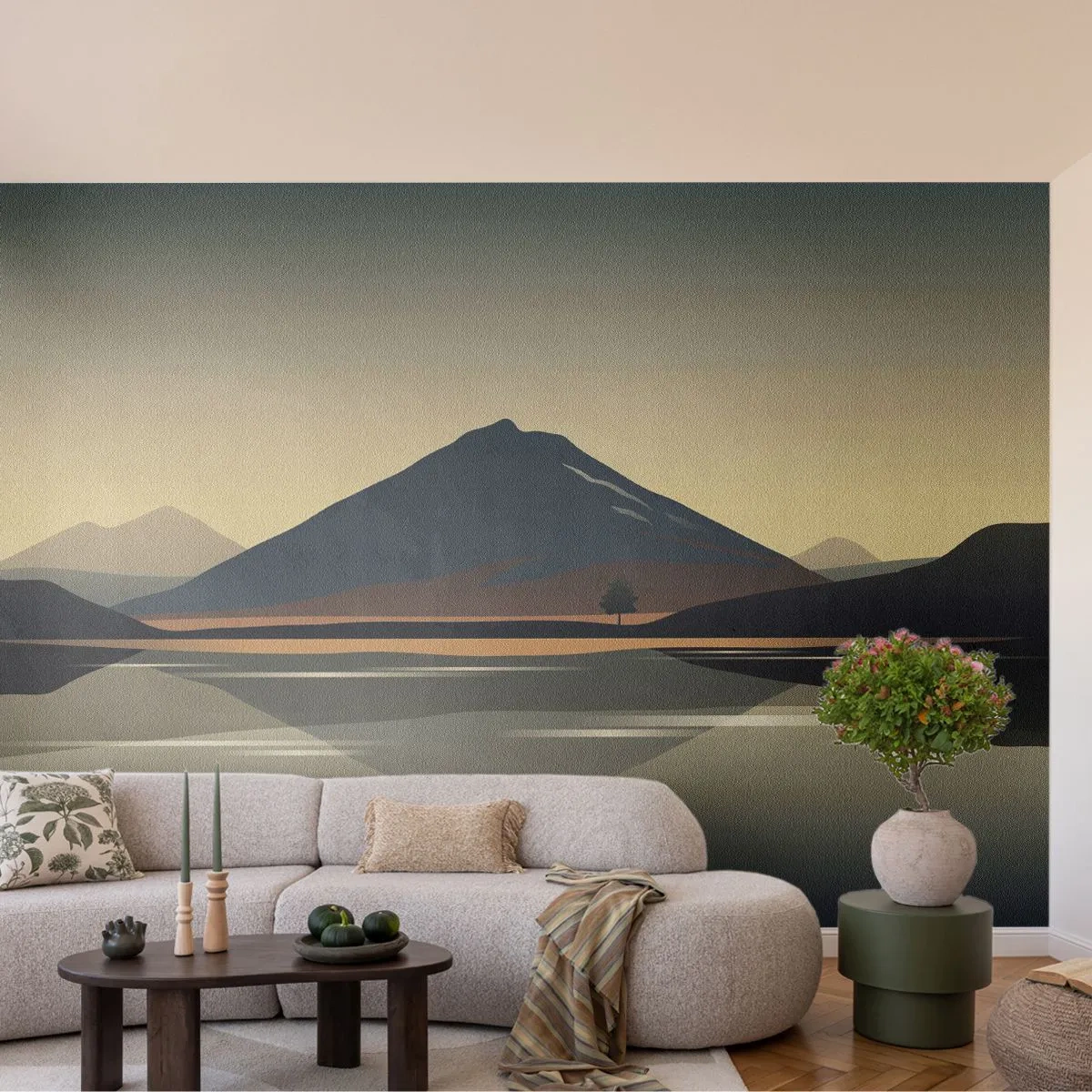 Fotobehang Premium Canvas - Spiegelreflectie - Ijsberg, Deel, Landschap - 200x140 cm