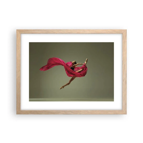 Een poster in een licht eiken lijst - Dansende vlam - 40x30 cm